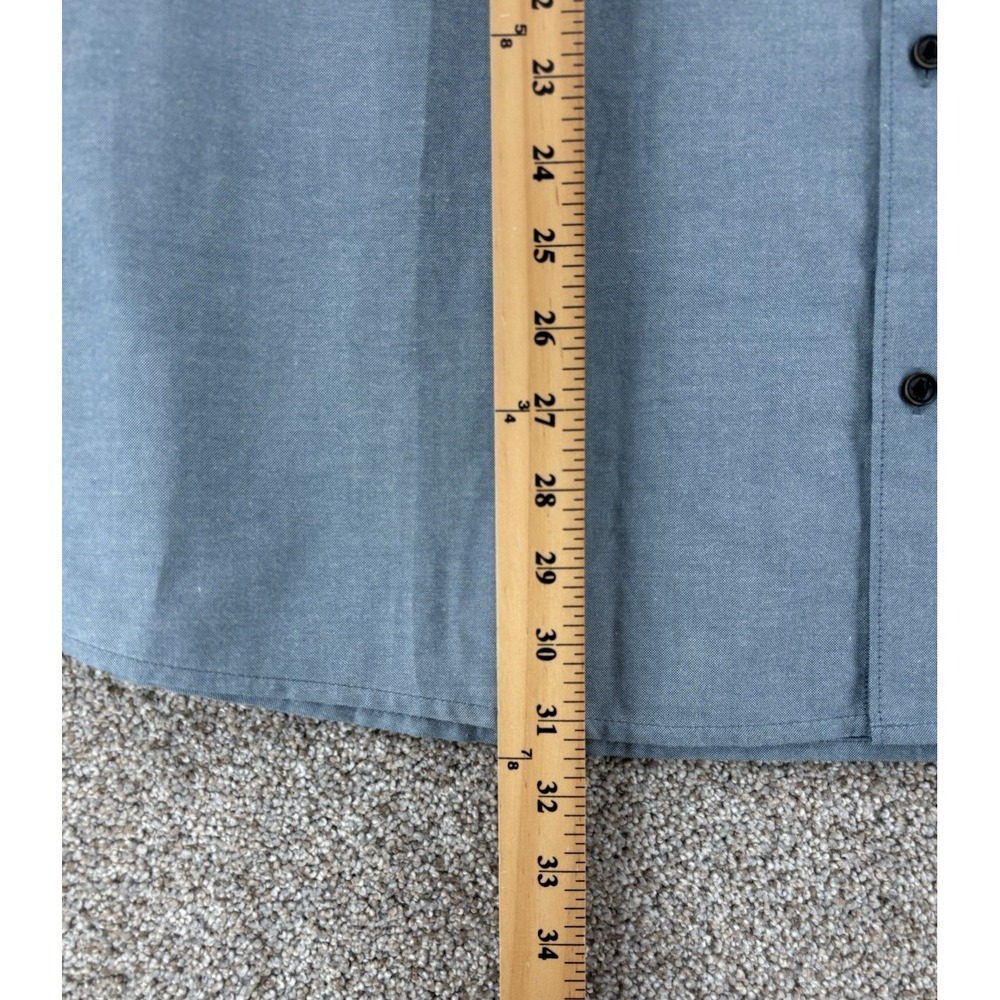 Roark Shirt Mens XL Blue Well Worn Mid Weight Classic Fit Short Sleeve Button Up - Picture 9 of 12